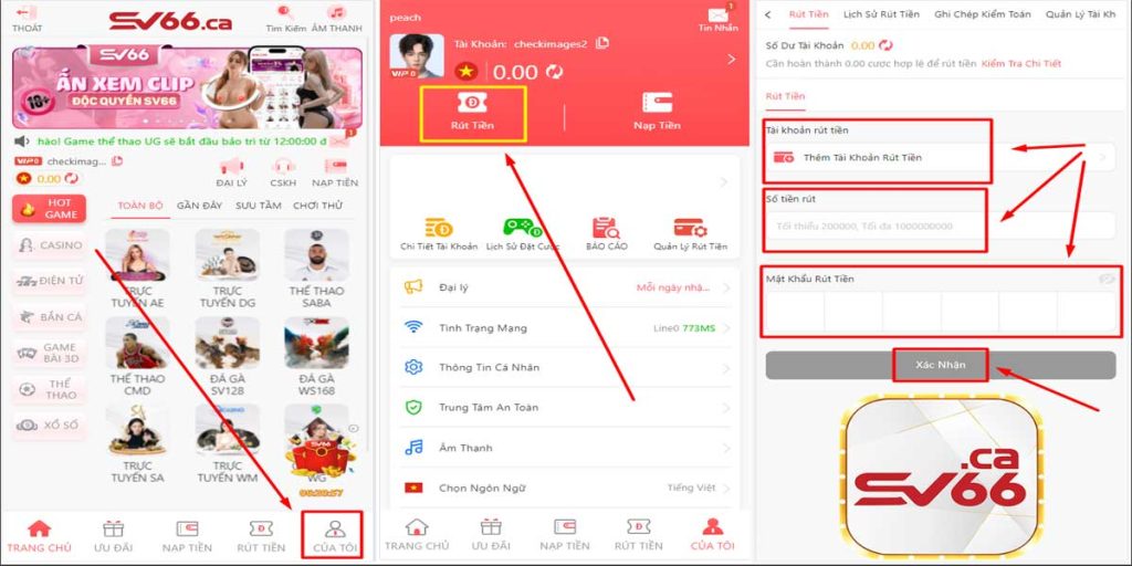 Rút tiền SV66