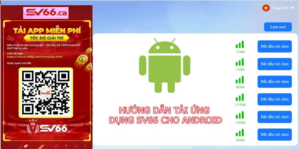 Tải app SV66 cho Android