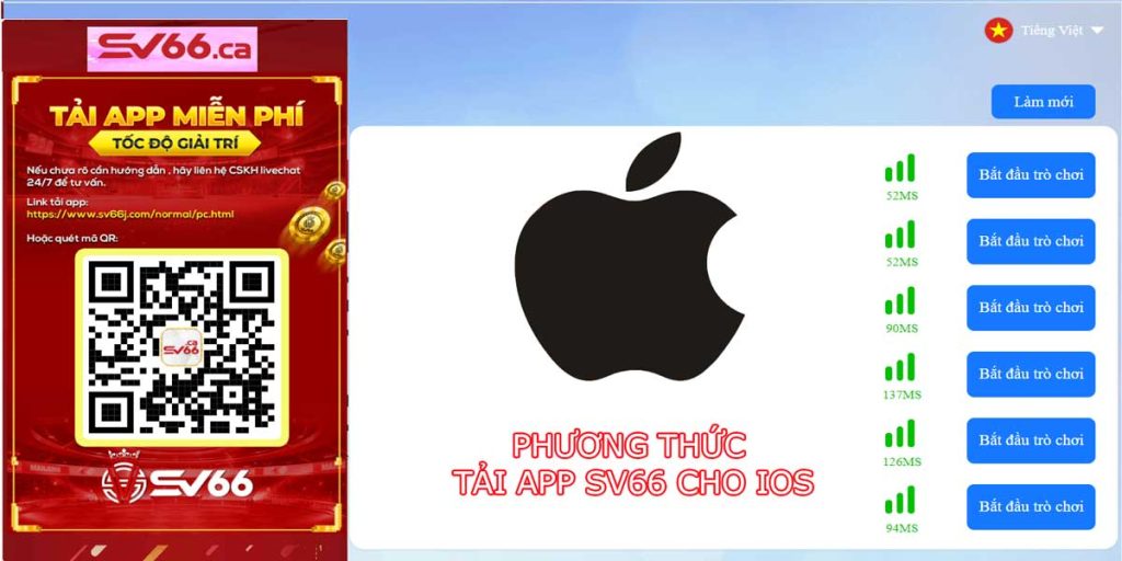 Phương thức tải app SV66 cho IOS